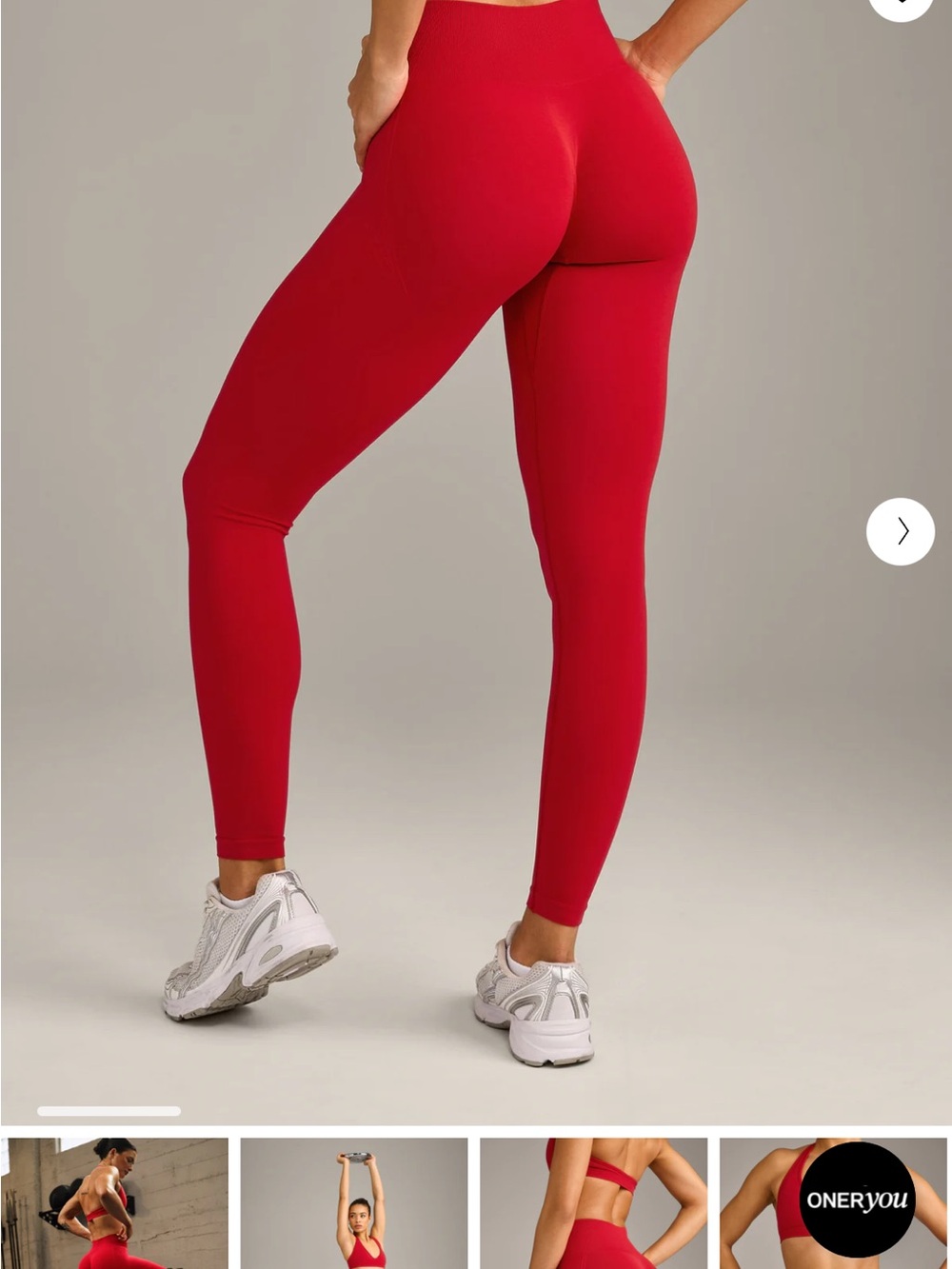 EFFORTLESSLIFT™ SEAMLESS LEGGINGS WITH GRAY LOGO - FIERY RED MEDIUM LONG - Picture 3 of 6